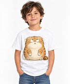Chubby Tabby Cat - White