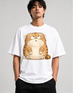 Chubby Tabby Cat - White
