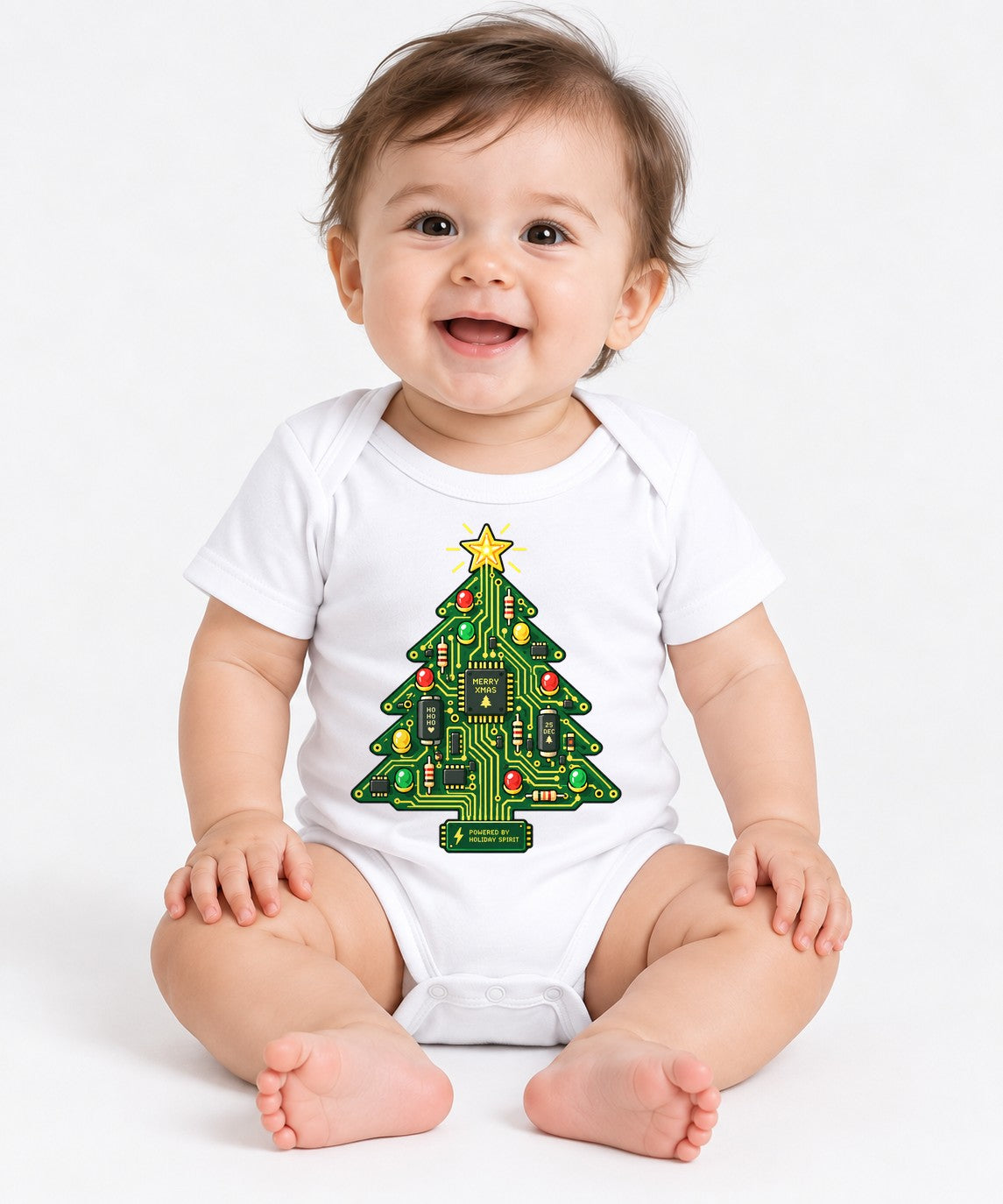 Circuit Board Christmas Tree - White