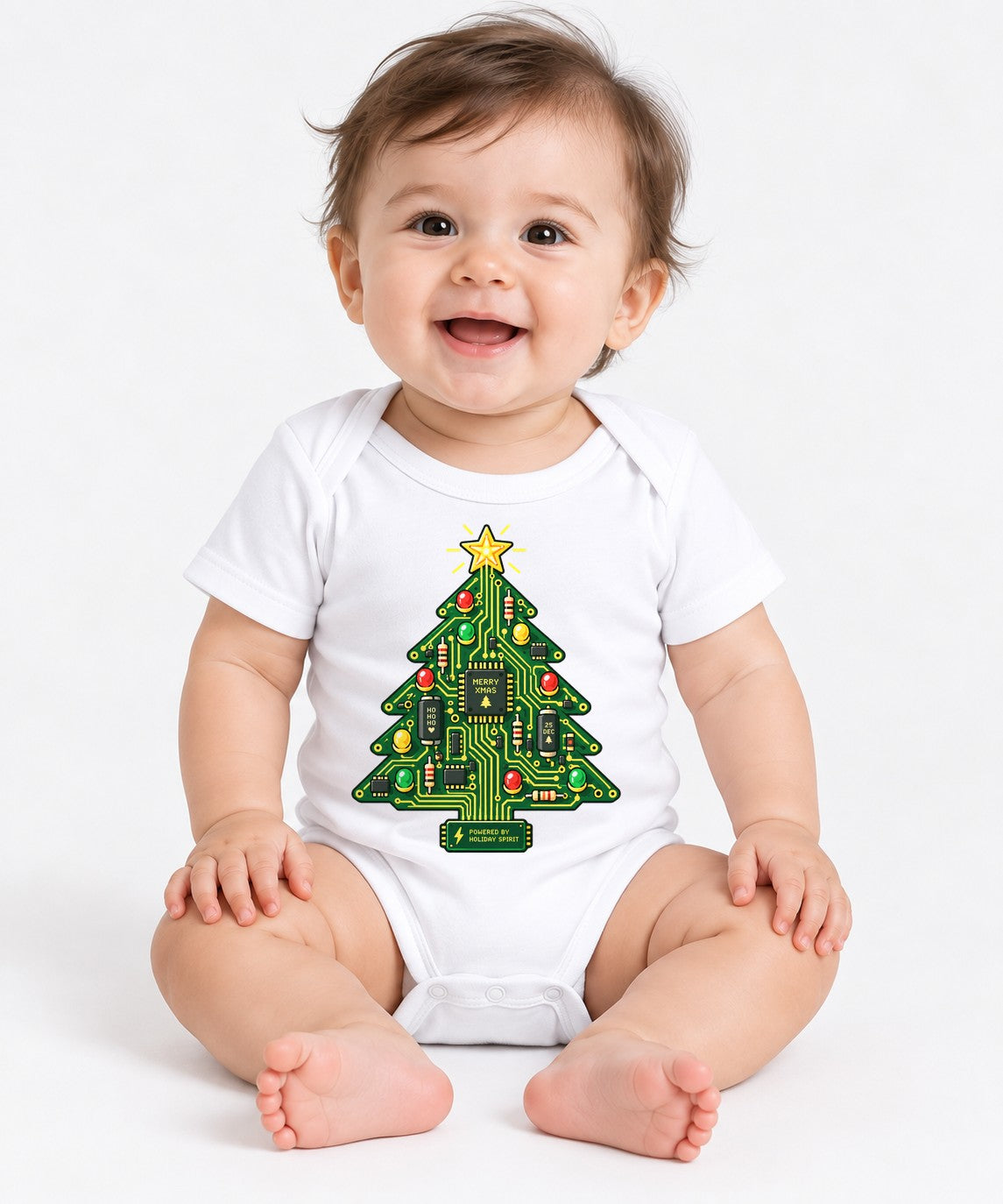 Circuit Board Christmas Tree - White