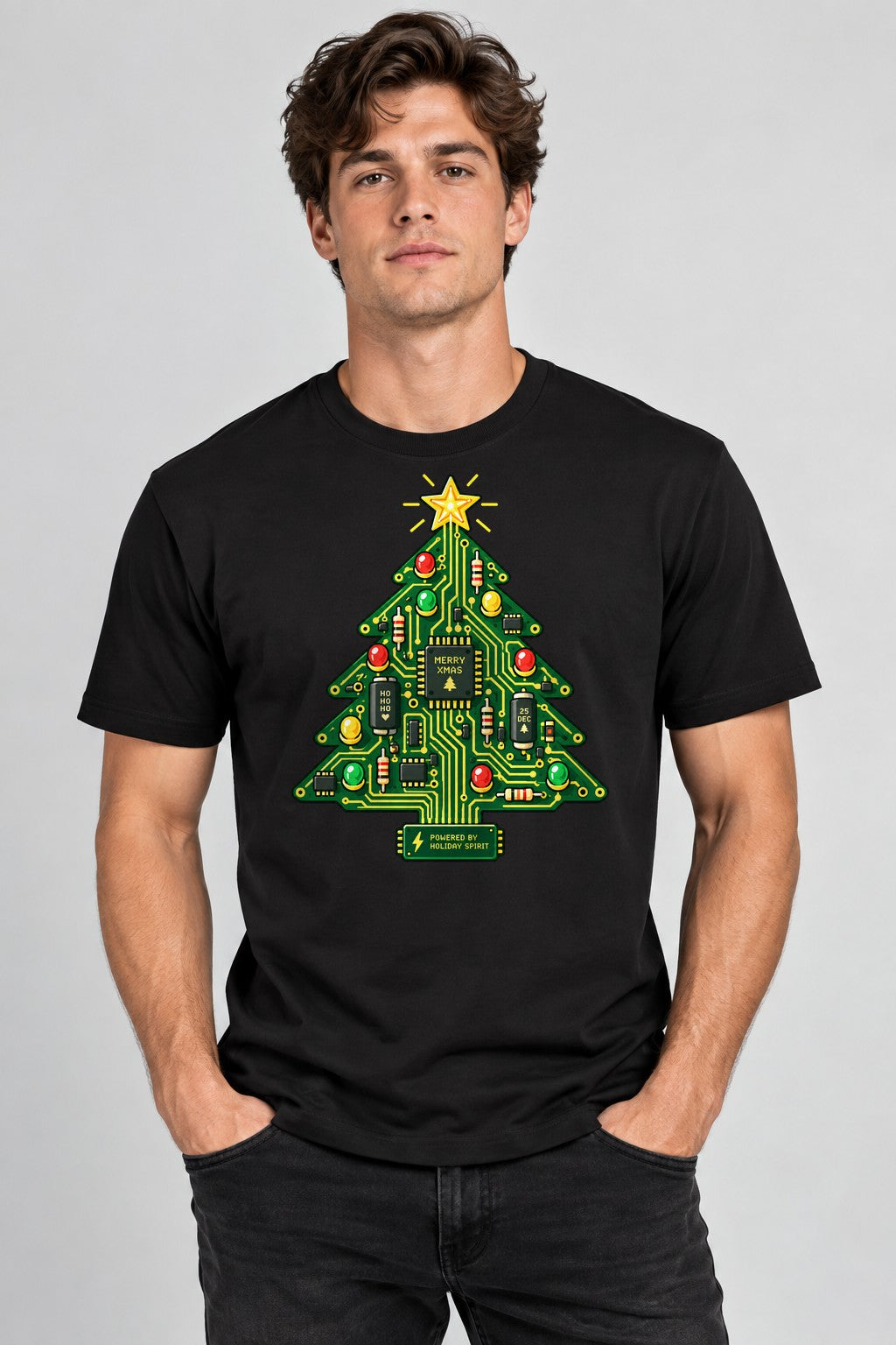 Circuit Board Christmas Tree - Black
