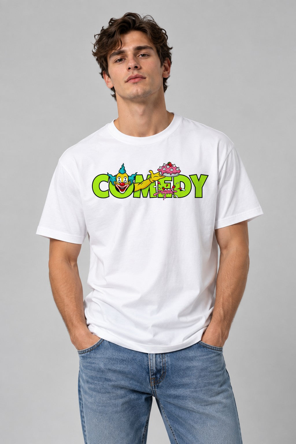 Comedy Clown Cake - White