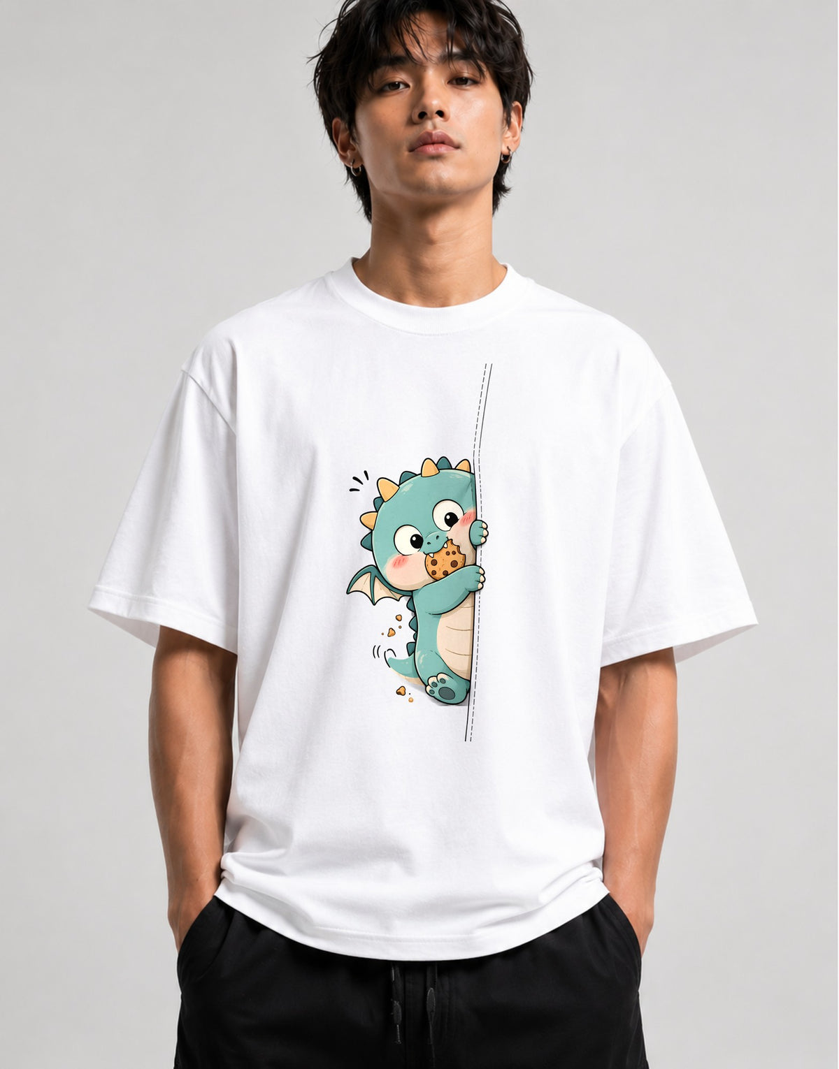 Cookie Loving Dragon - White