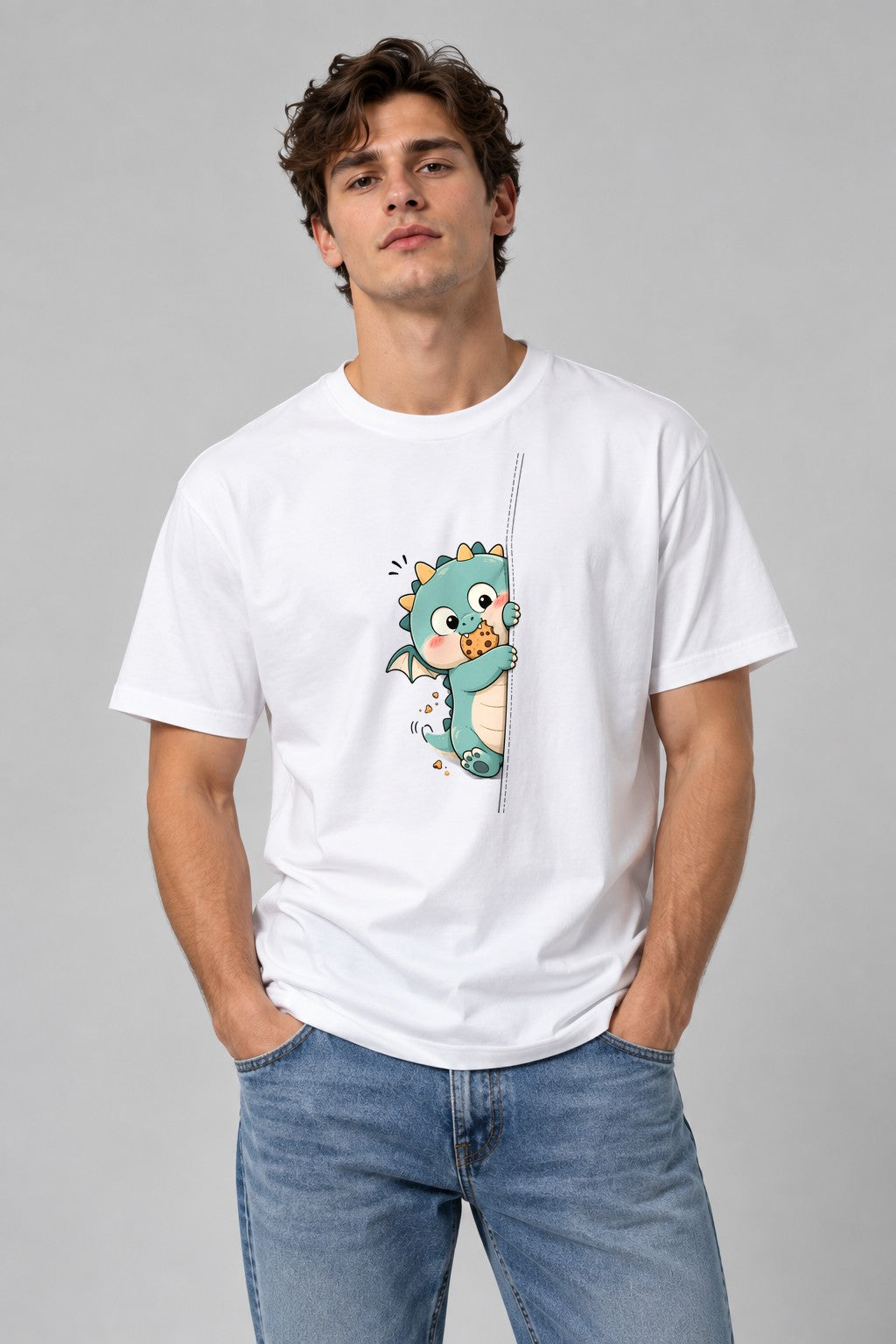 Cookie Loving Dragon - White