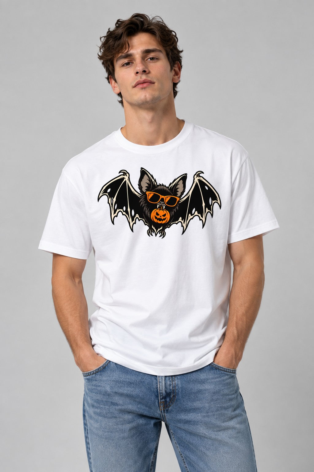 Cool Bat Pumpkin - White