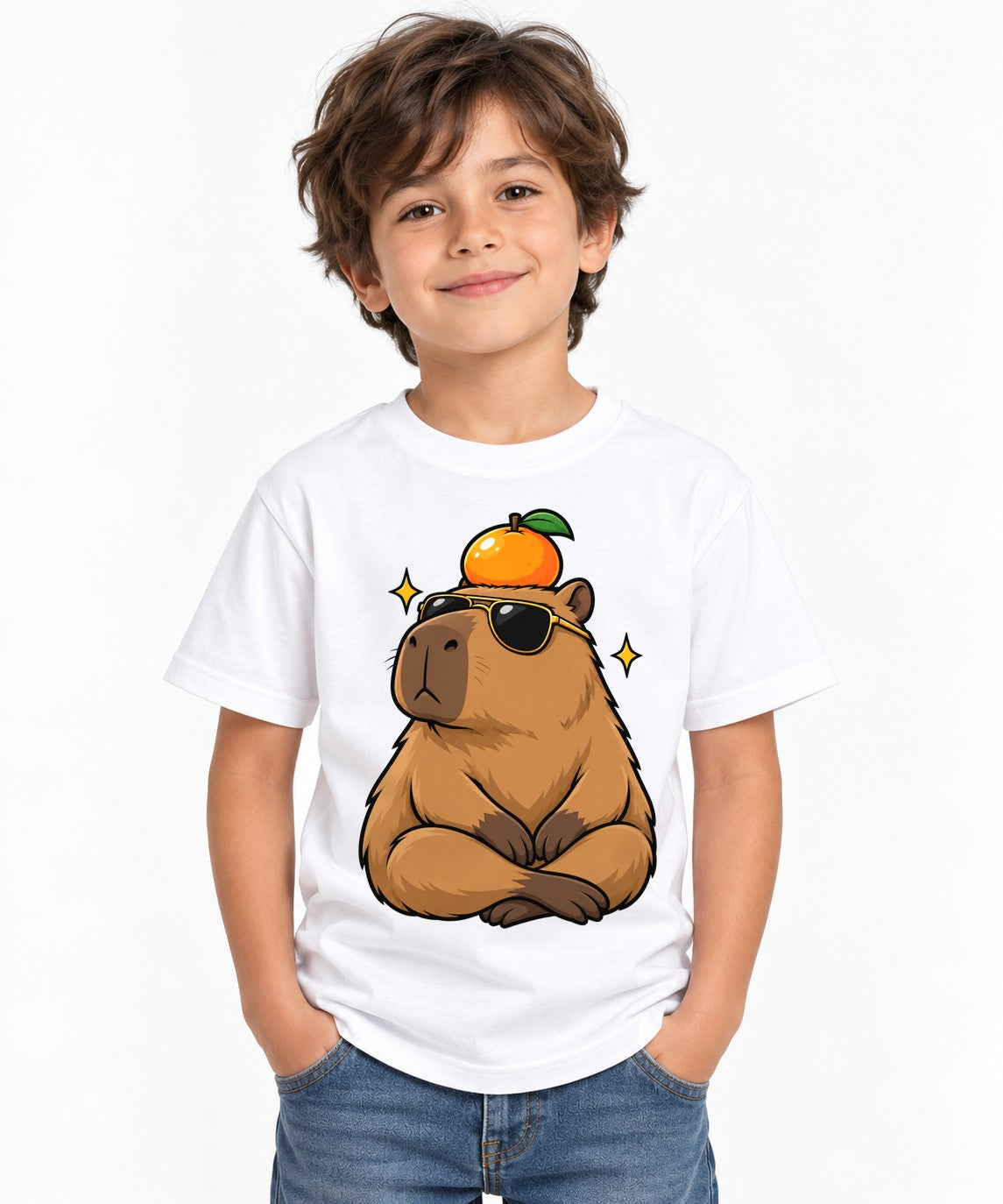 Cool Capybara Orange - White