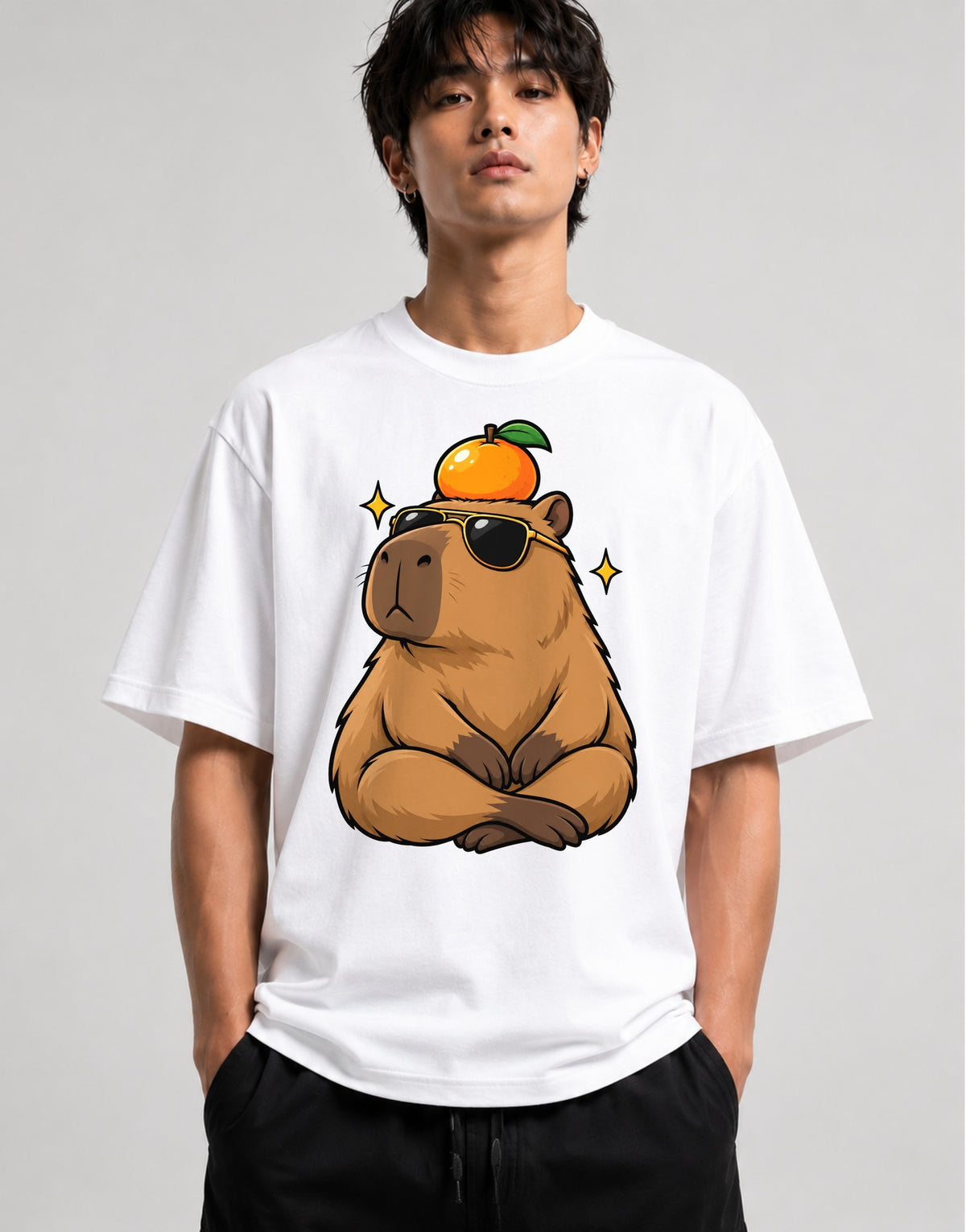 Cool Capybara Orange - White