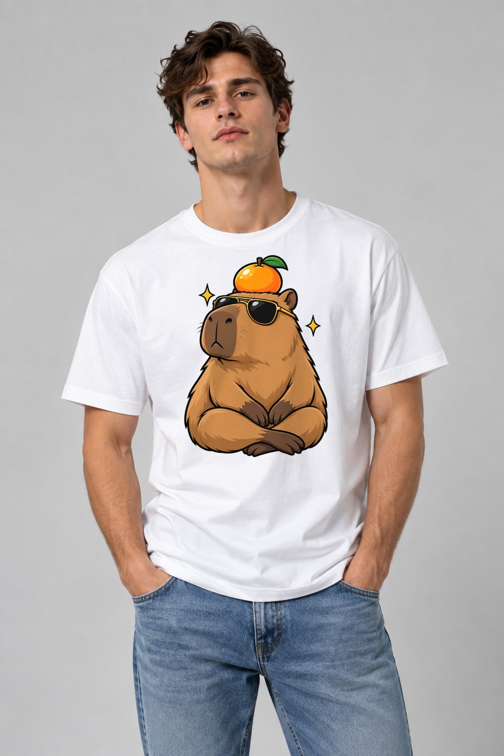 Cool Capybara Orange - White