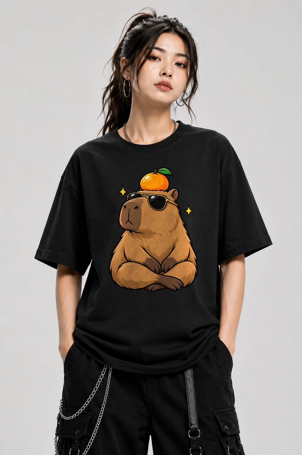 Cool Capybara Orange - Black
