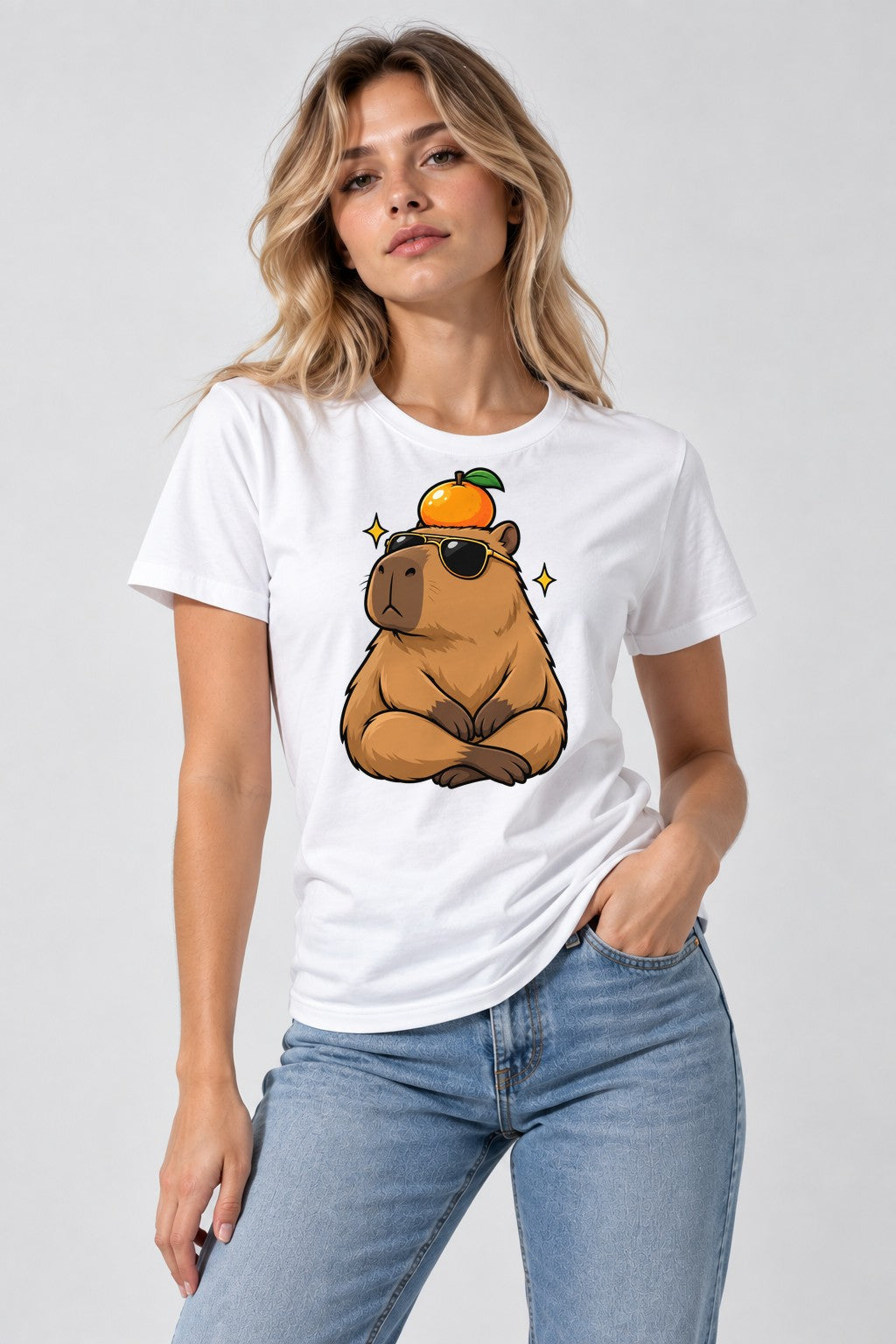 Cool Capybara Orange - White