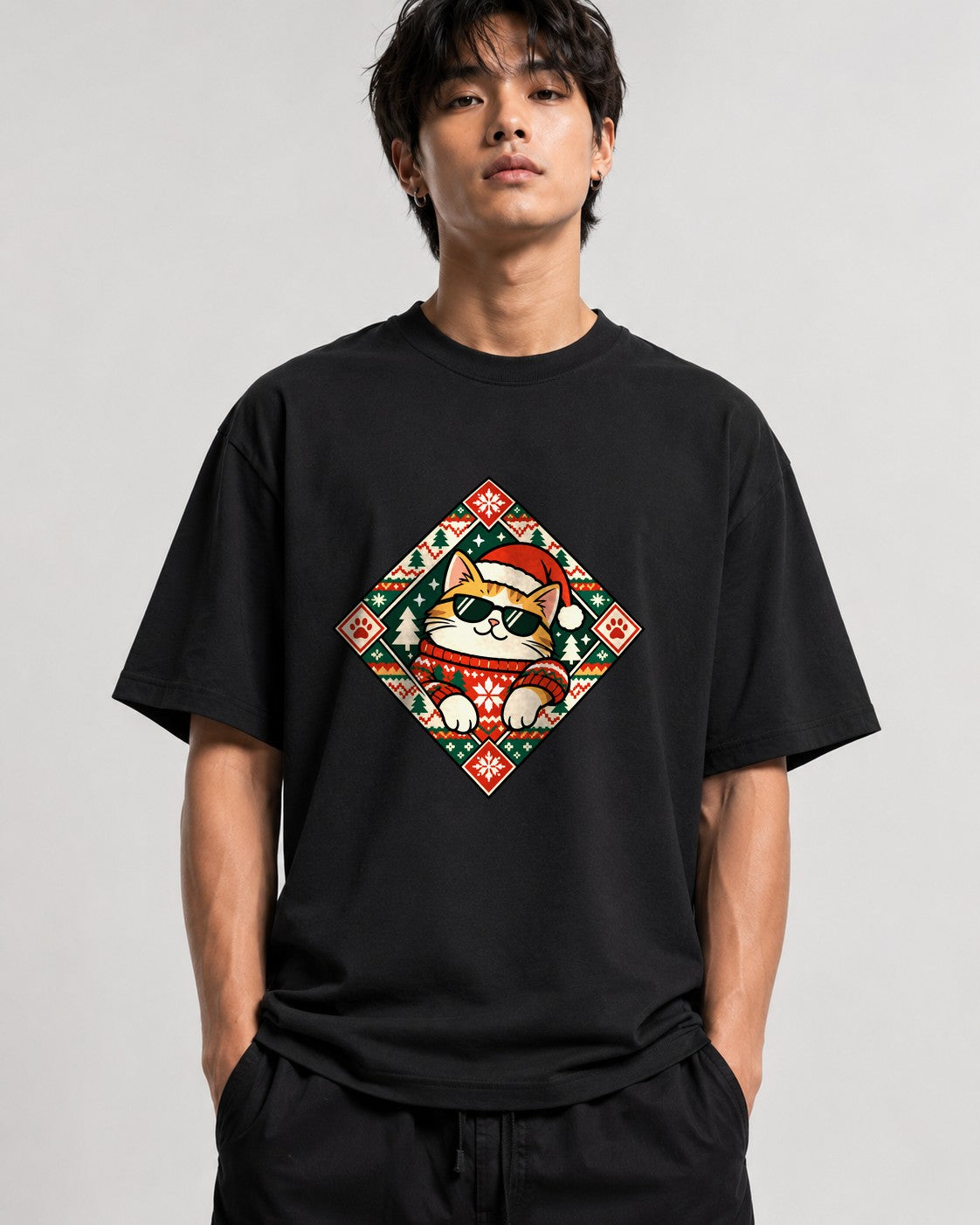 Cool Cat Christmas - Black