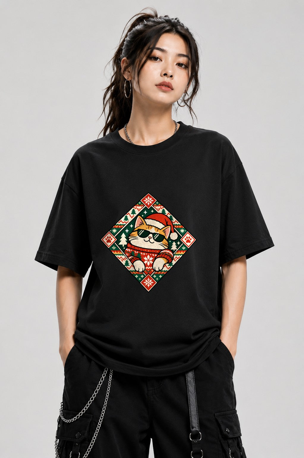 Cool Cat Christmas - Black