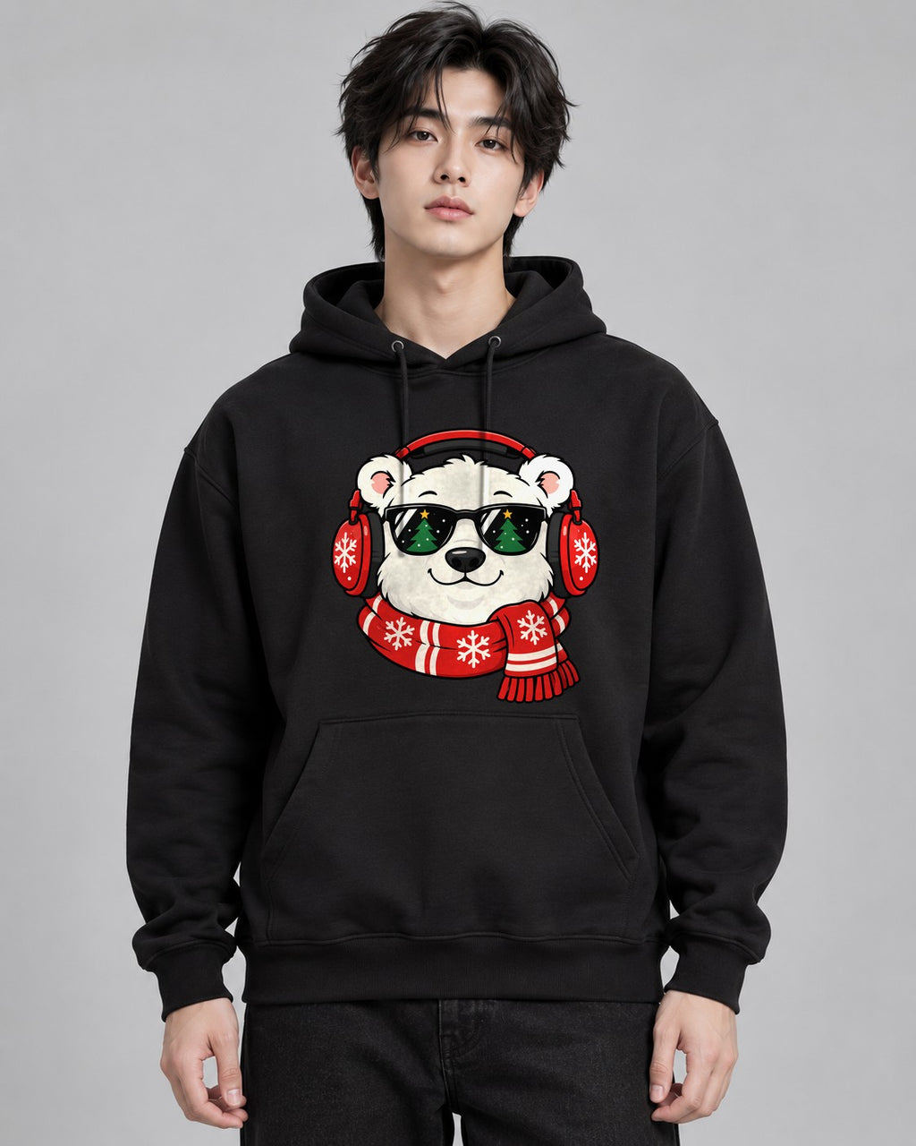 Cool Polar Bear Christmas - Black
