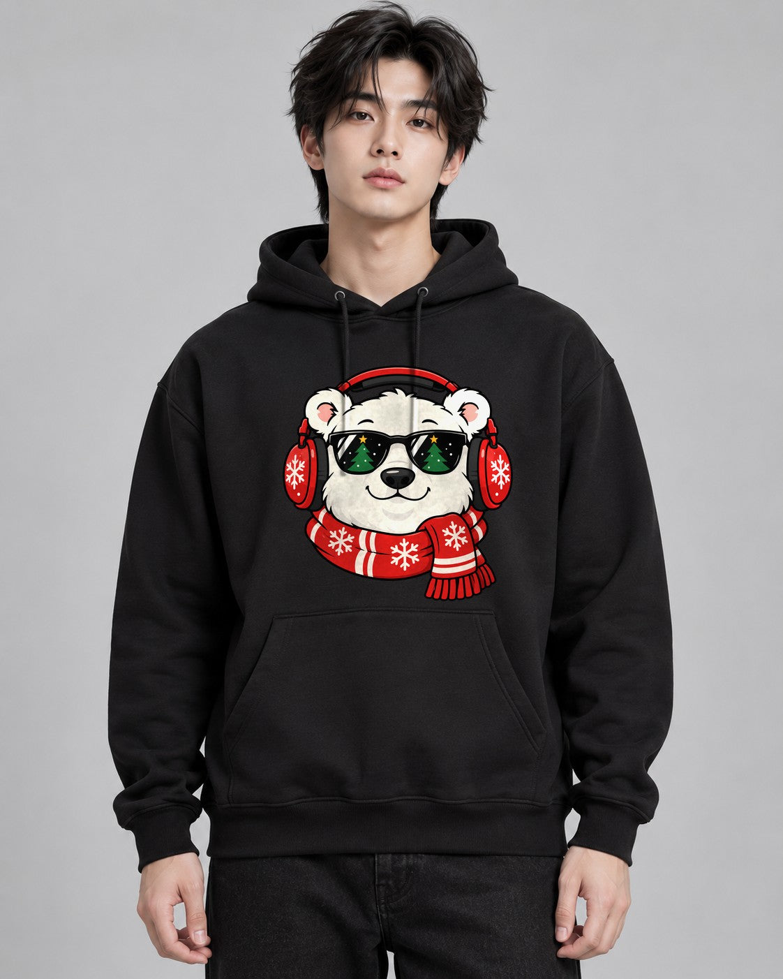 Cool Polar Bear Christmas - Black