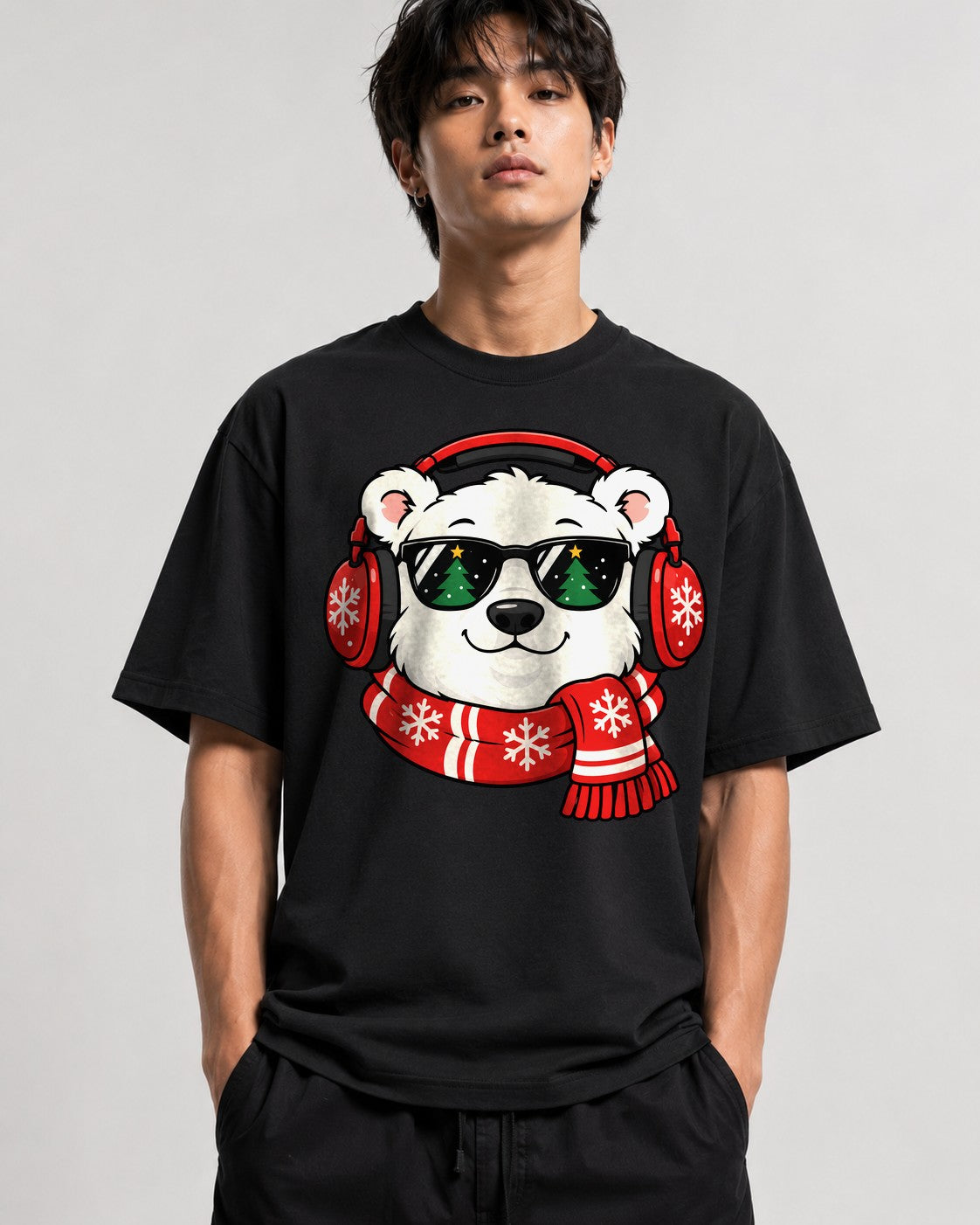 Cool Polar Bear Christmas - Black
