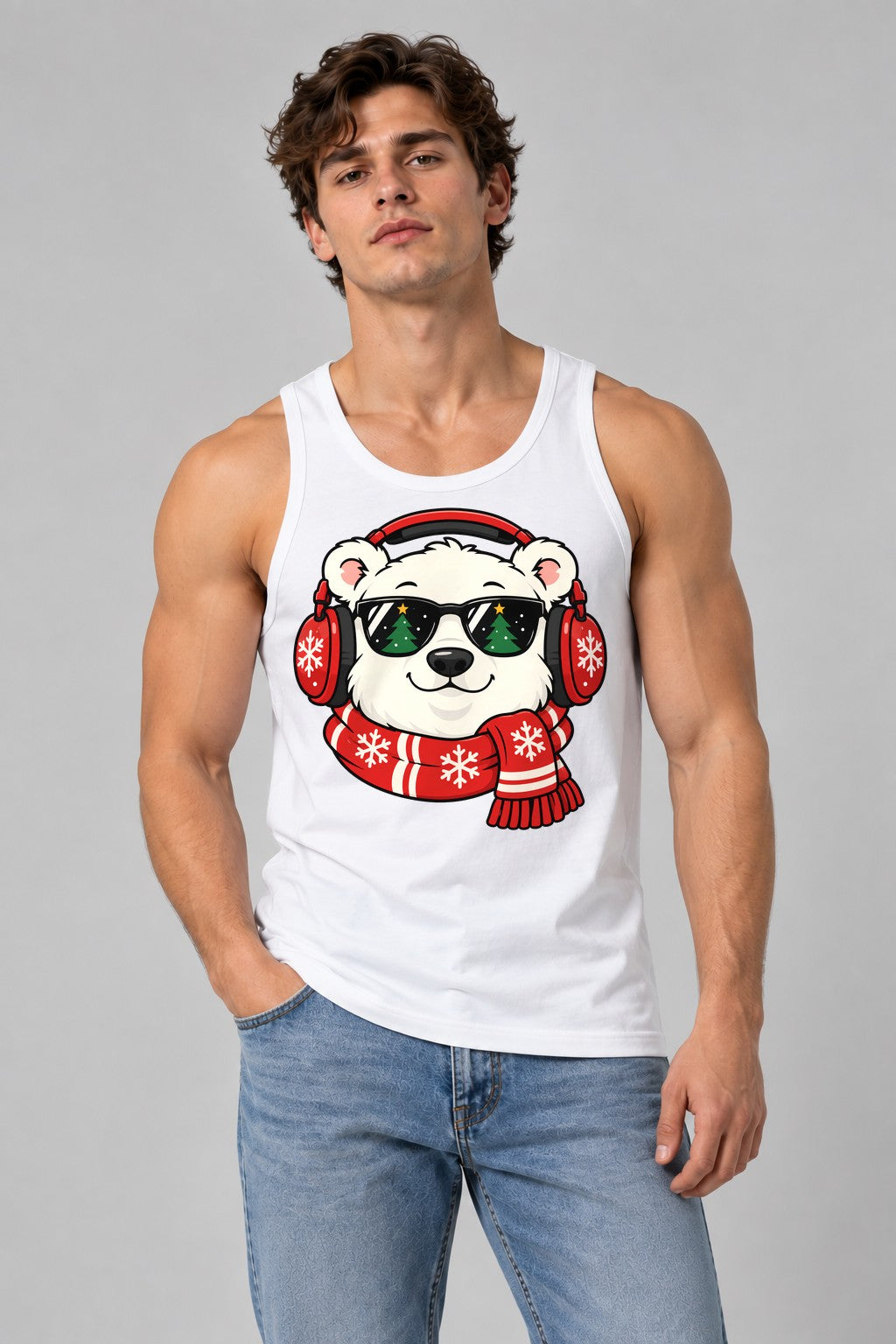 Cool Polar Bear Christmas - White