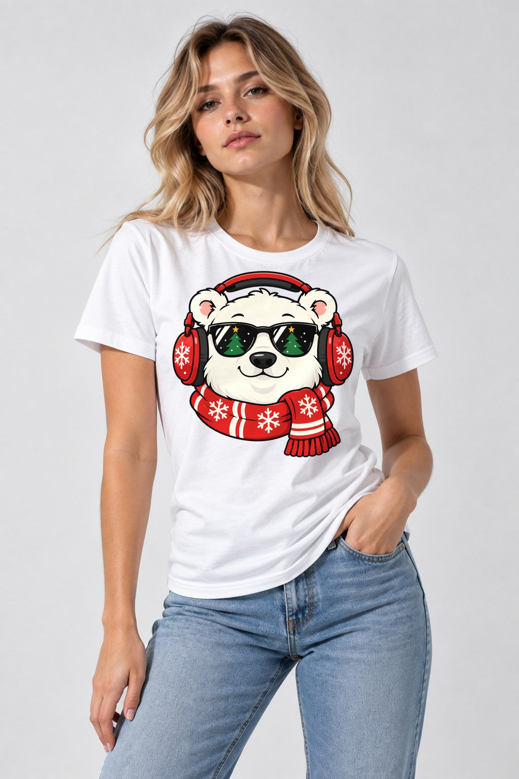 Cool Polar Bear Christmas - White