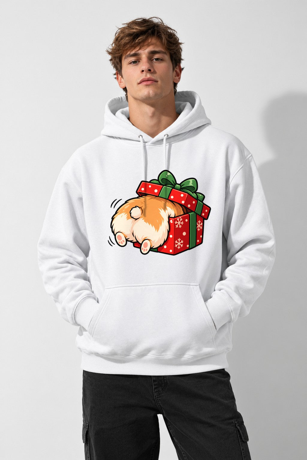 Corgi Christmas Gift - White
