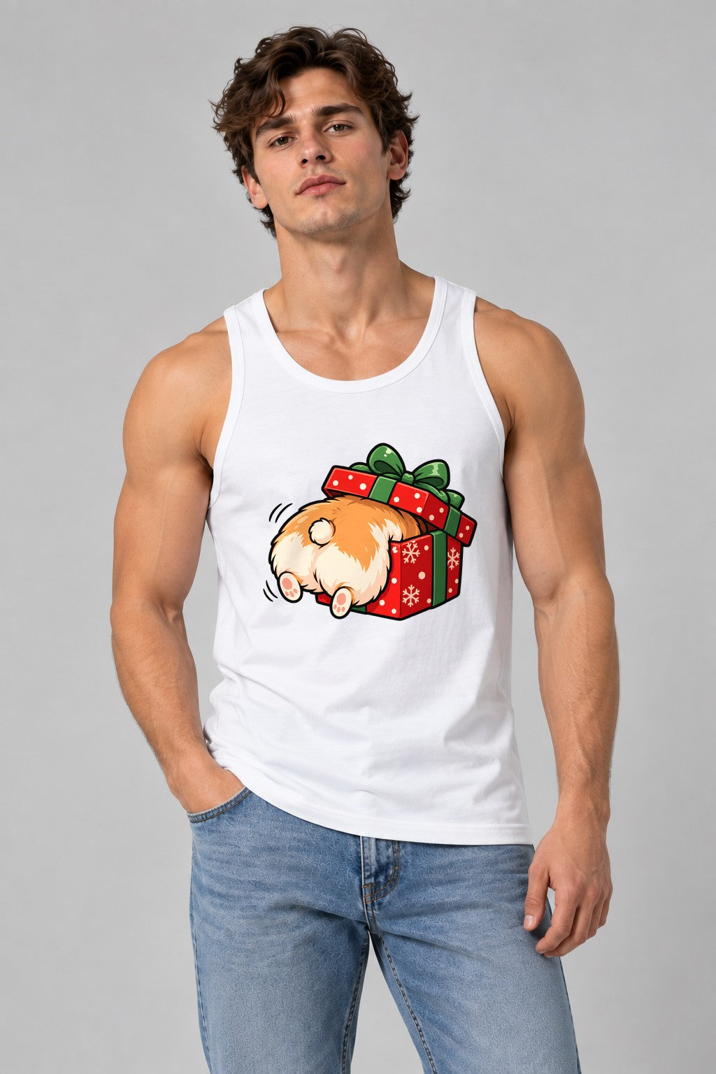 Corgi Christmas Gift - White