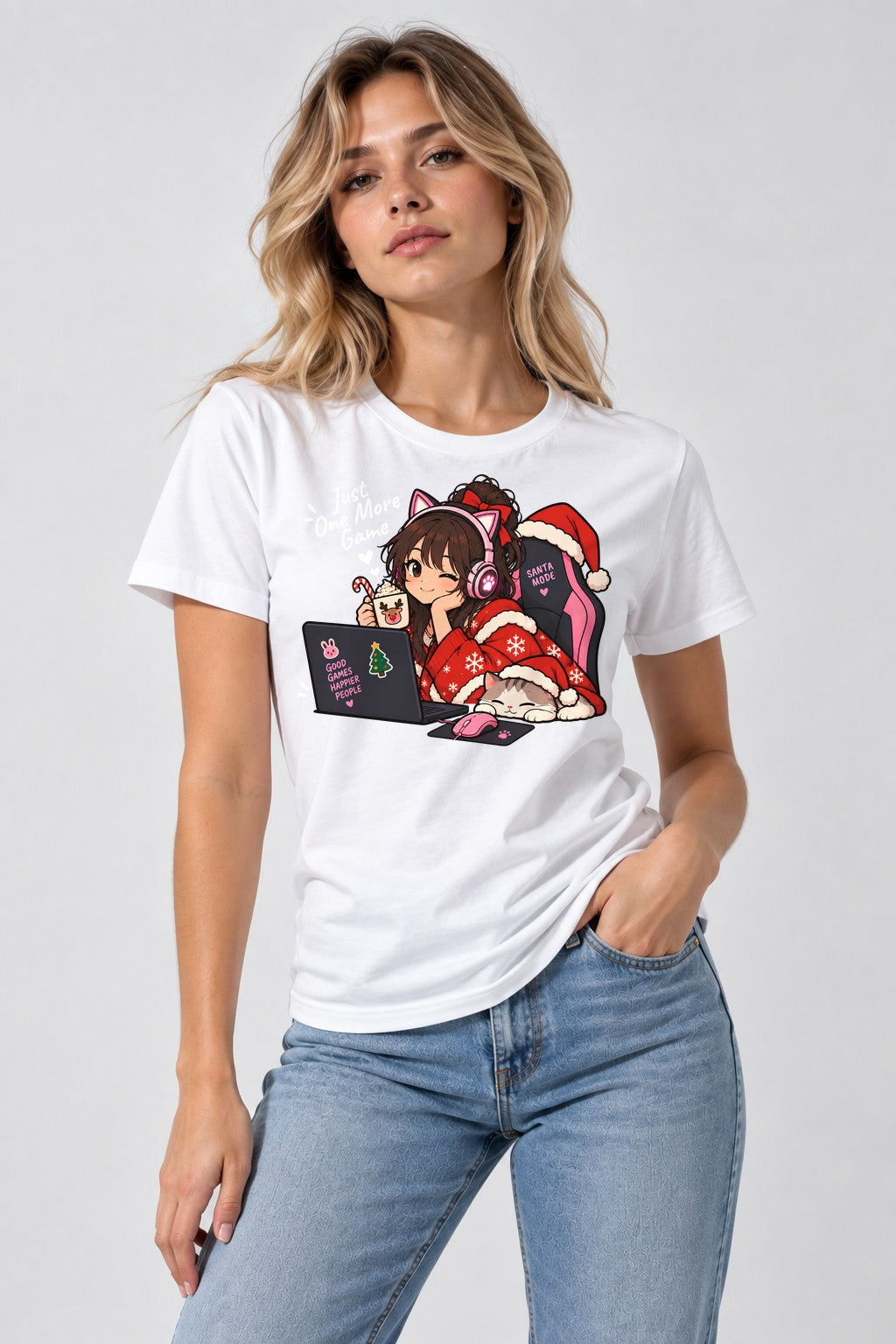 Cozy Gamer Girl - White