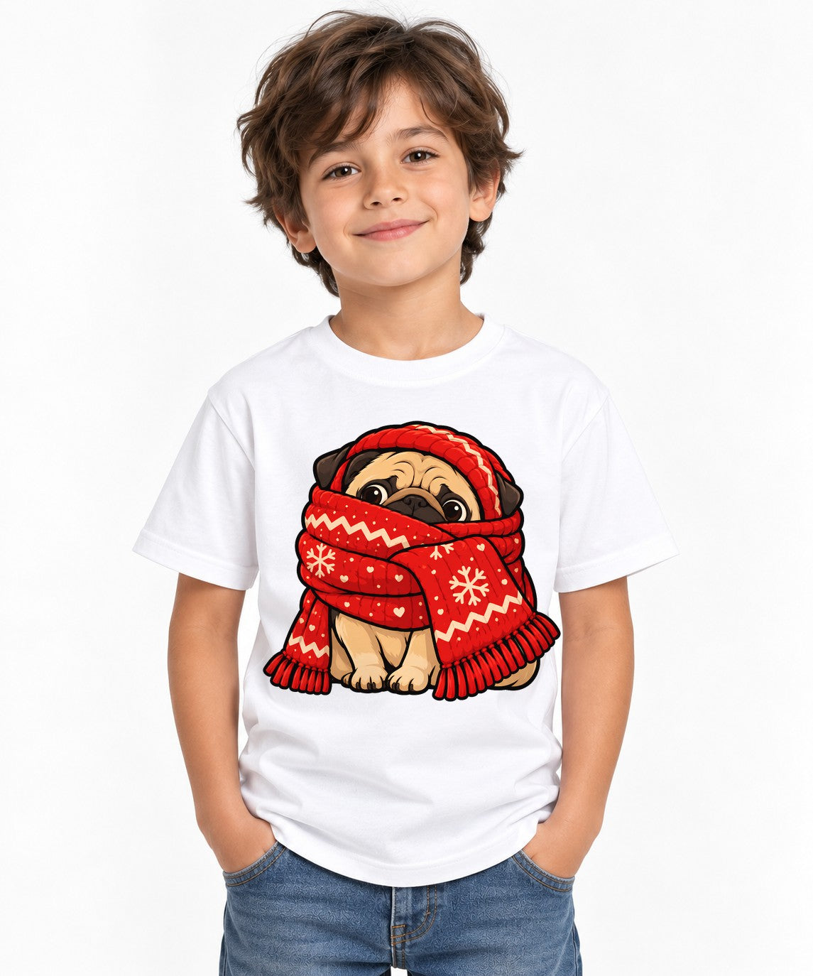 Cozy Pug Winter - White