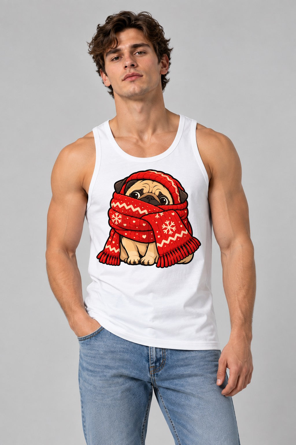 Cozy Pug Winter - White