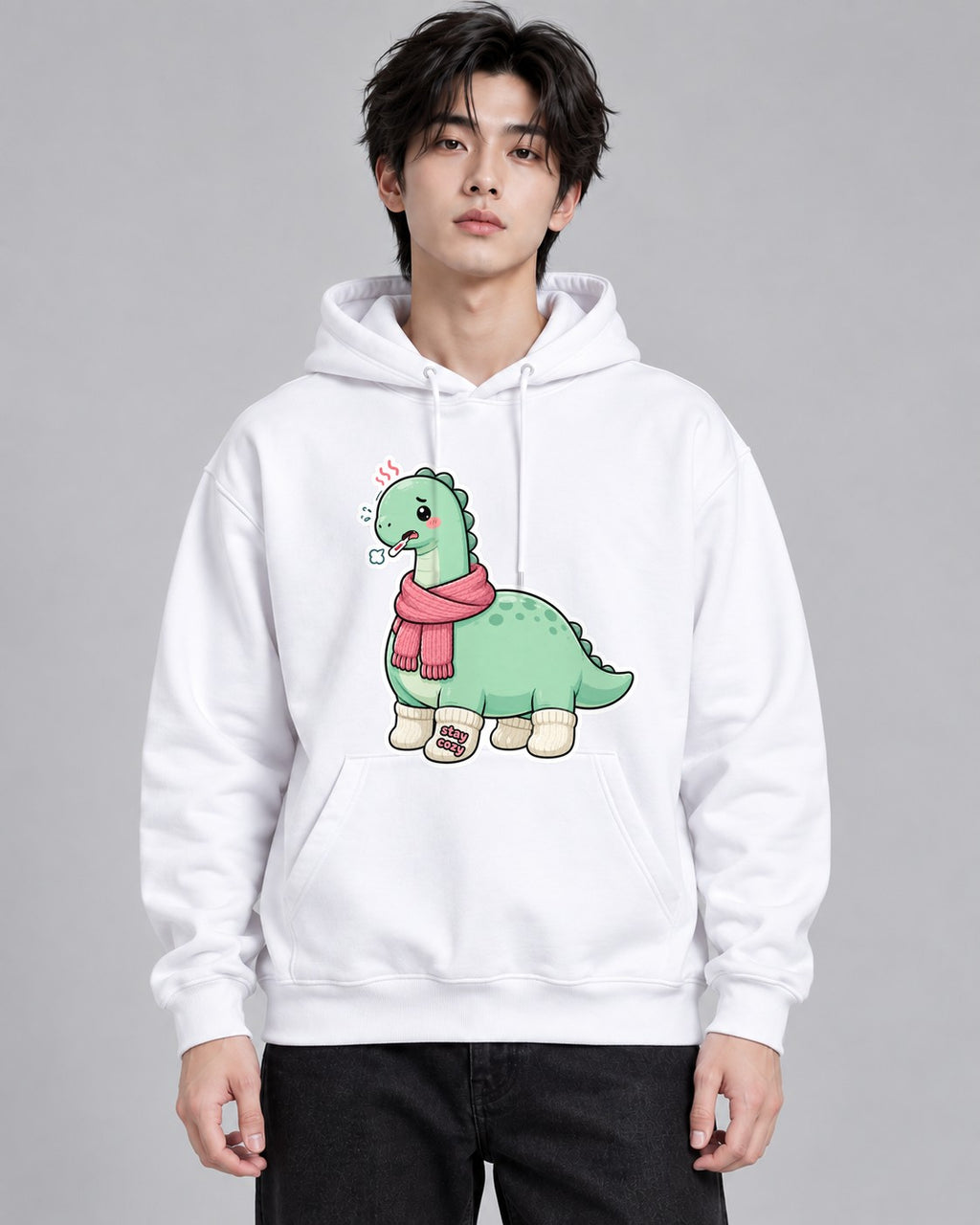 Cozy Sick Dino - White