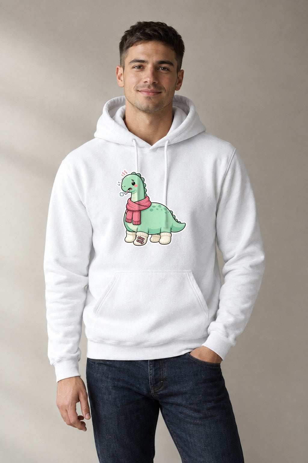 Cozy Sick Dino - White