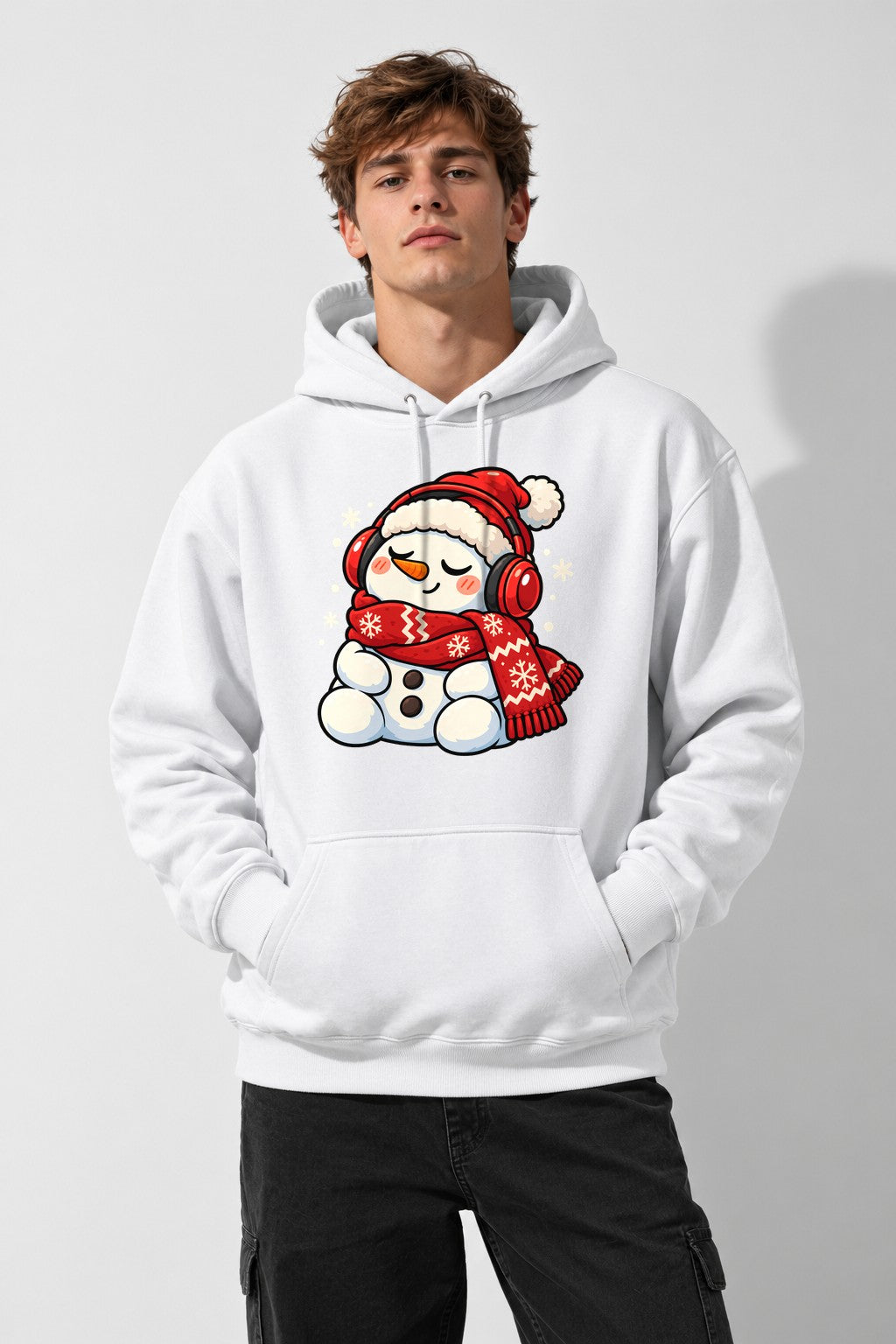 Cozy Snowman Headphones - White