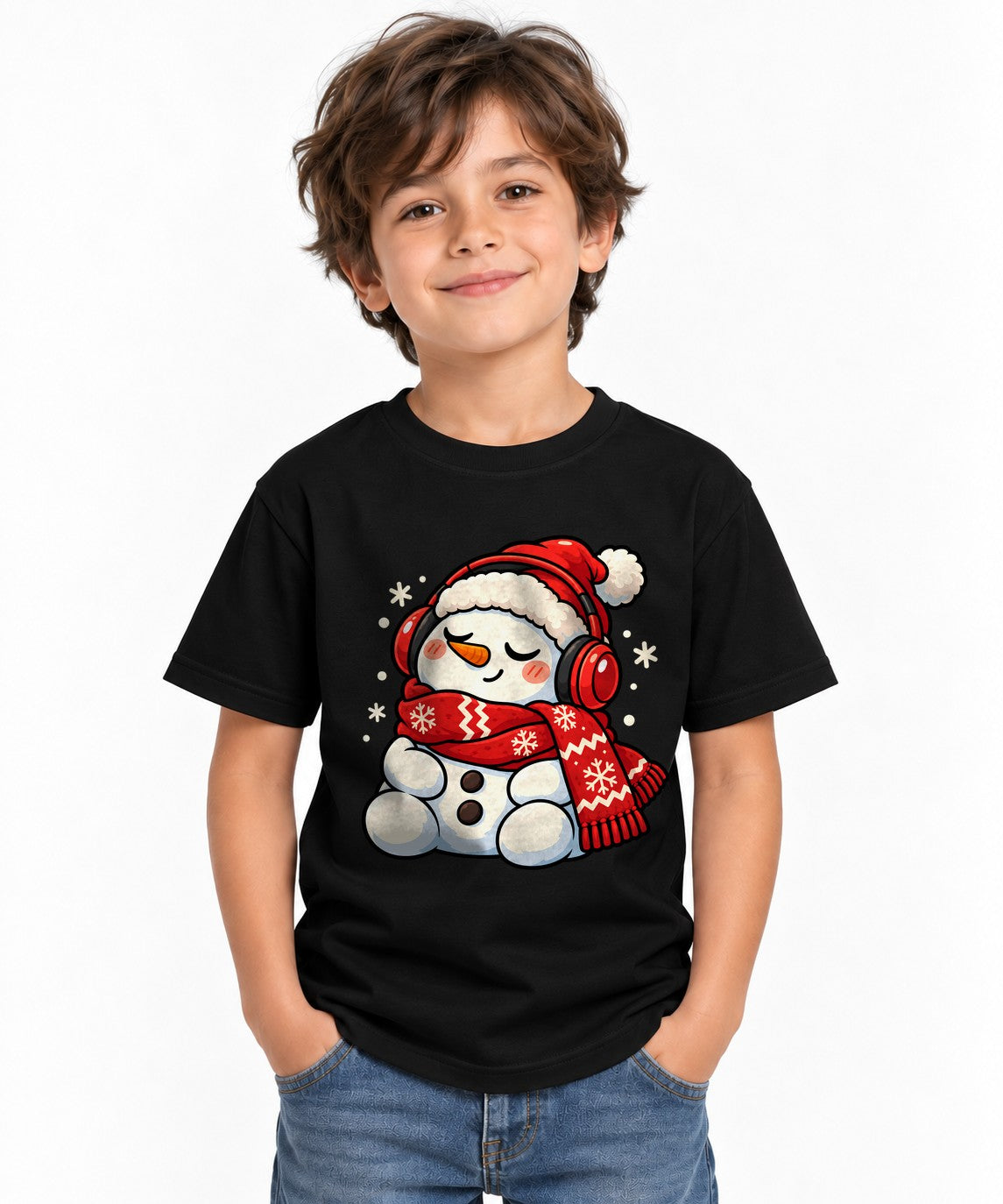 Cozy Snowman Headphones - Black