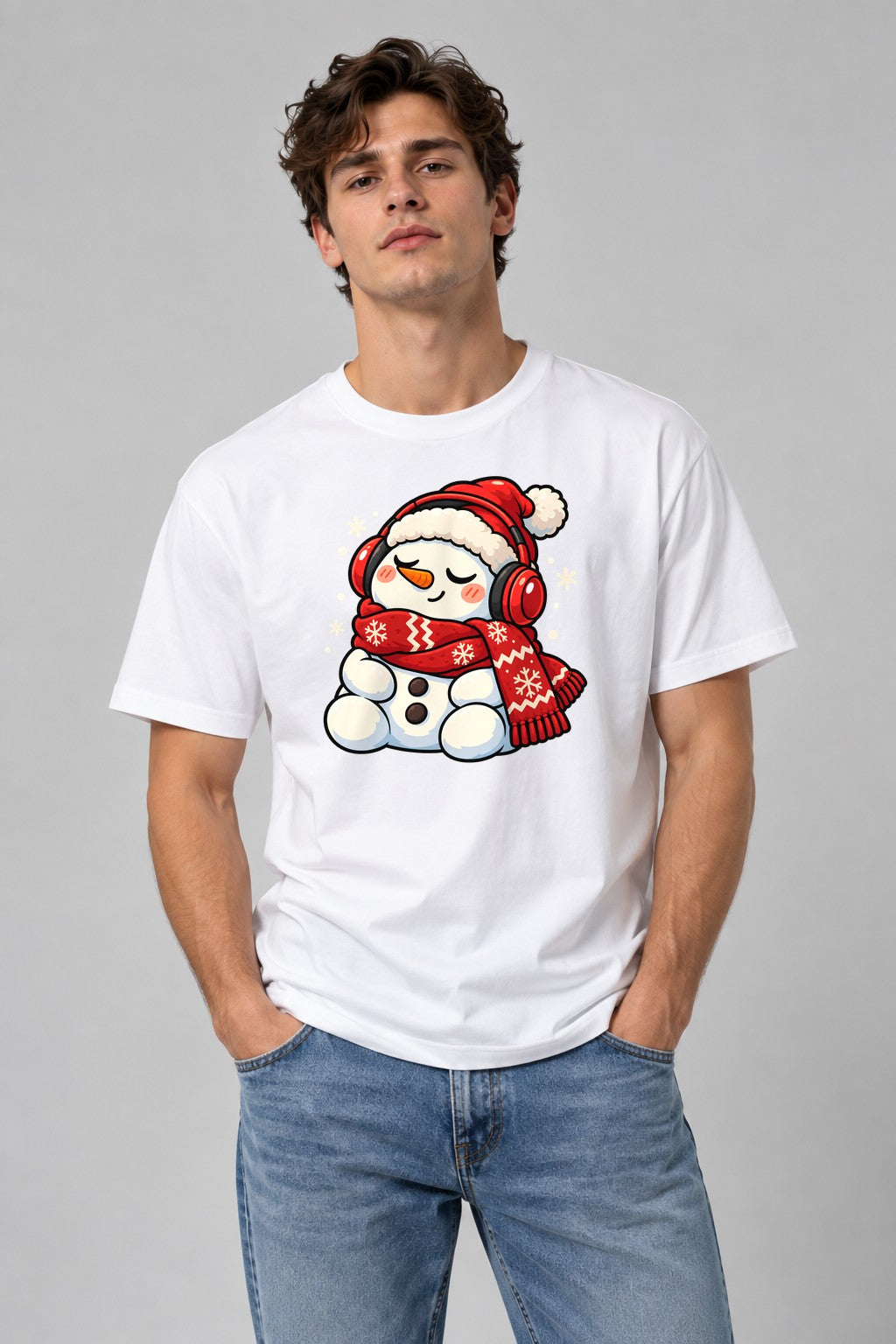Cozy Snowman Headphones - White