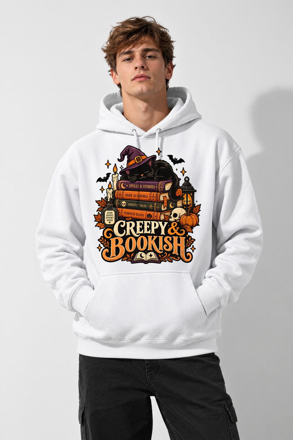 Creepy And Bookish - White
