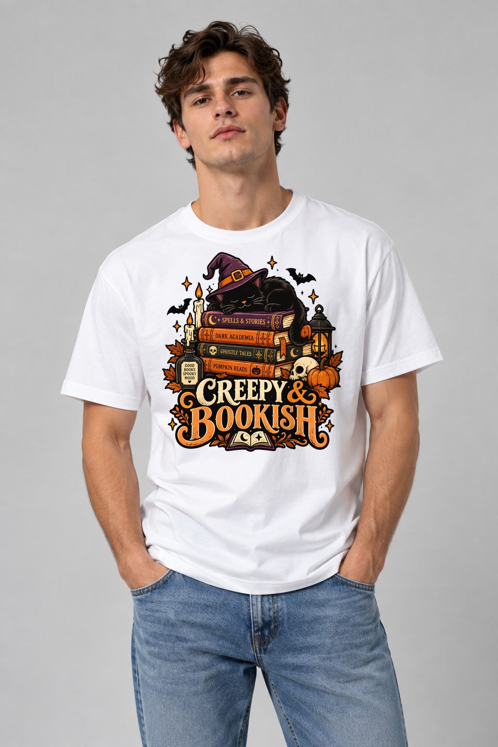 Creepy And Bookish - White
