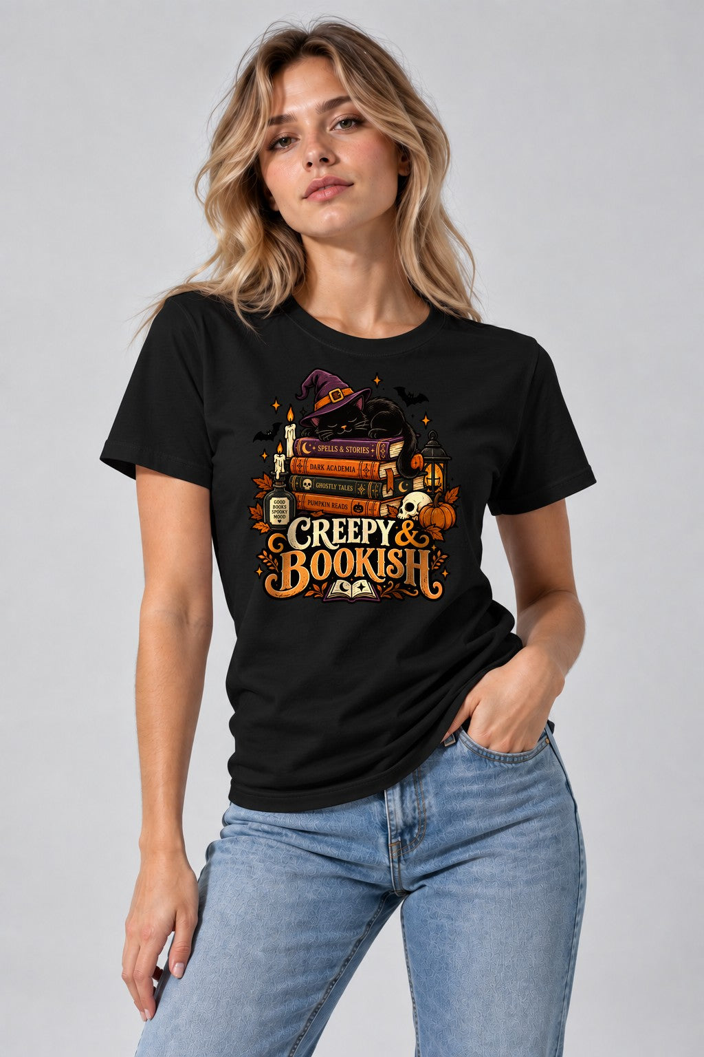 Creepy And Bookish - Black