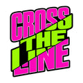 Cross The Line Retro Graphic Tee - Bold 80s Style Neon Design