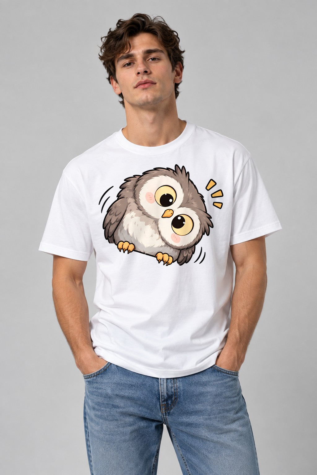 Curious Owl - White