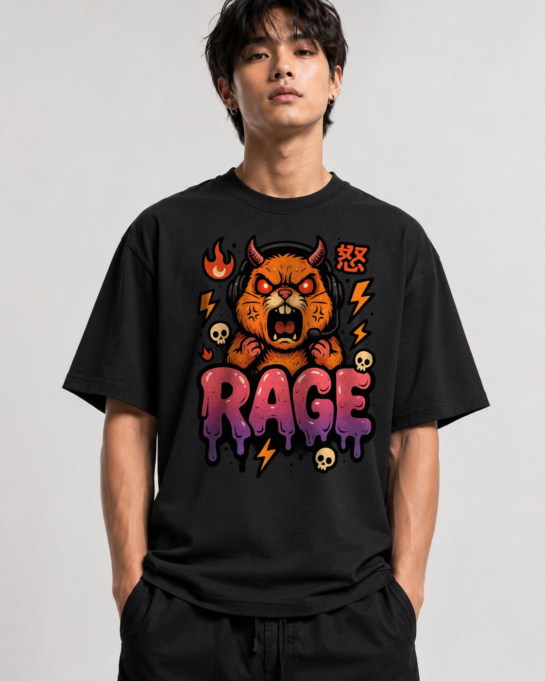 Cursed Hamster Streamer - Black