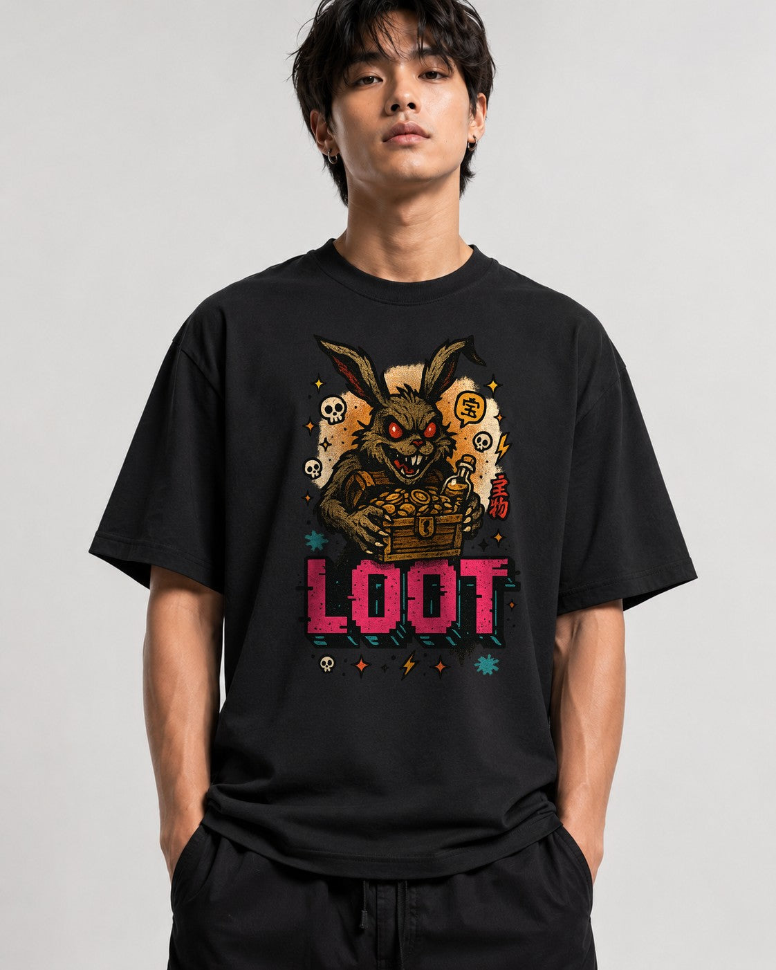 Cursed Rabbit Gamer - Black
