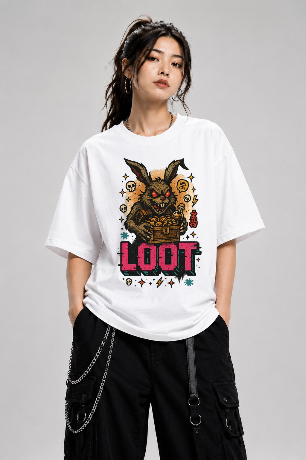 Cursed Rabbit Gamer - White