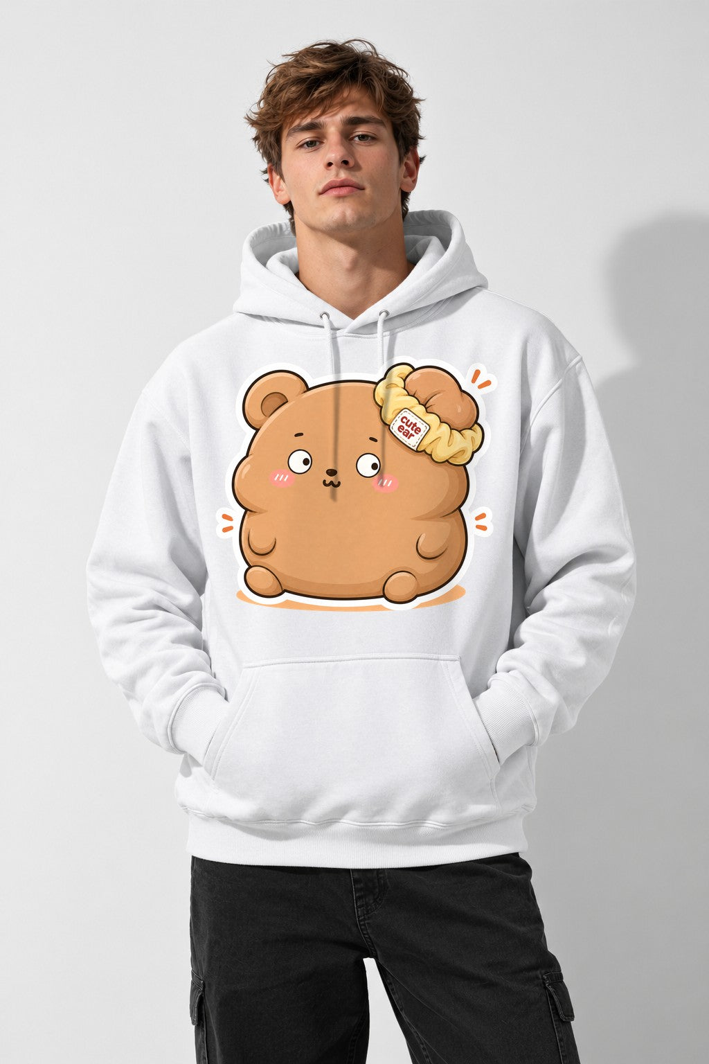 Cute Ear Bear - White