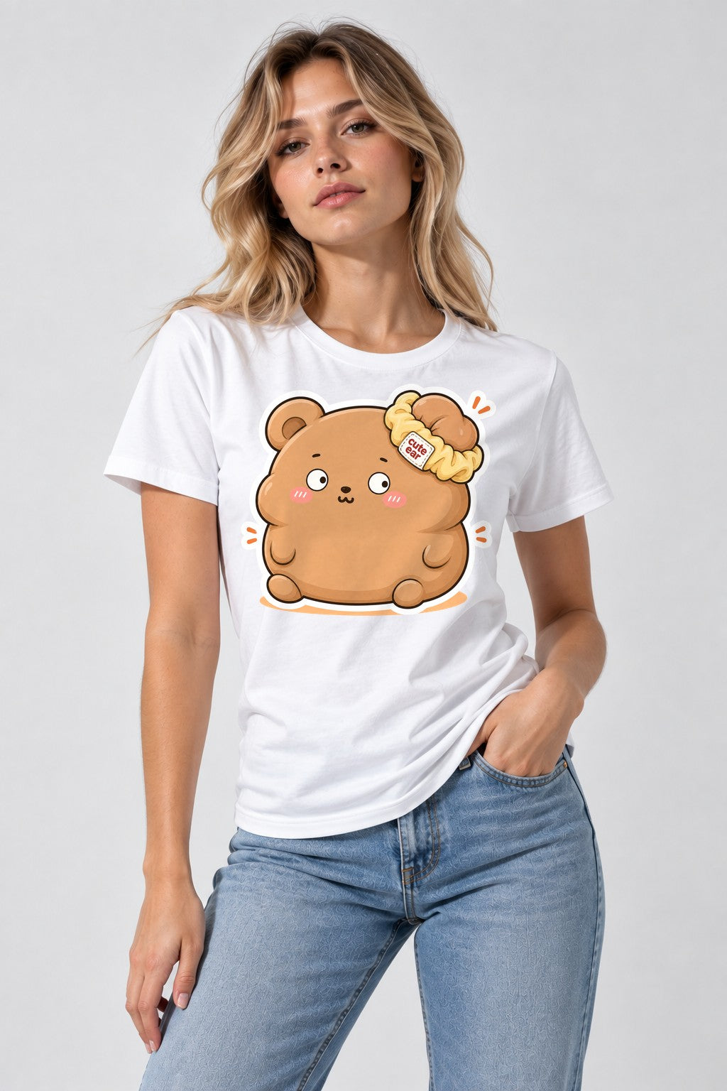 Cute Ear Bear - White