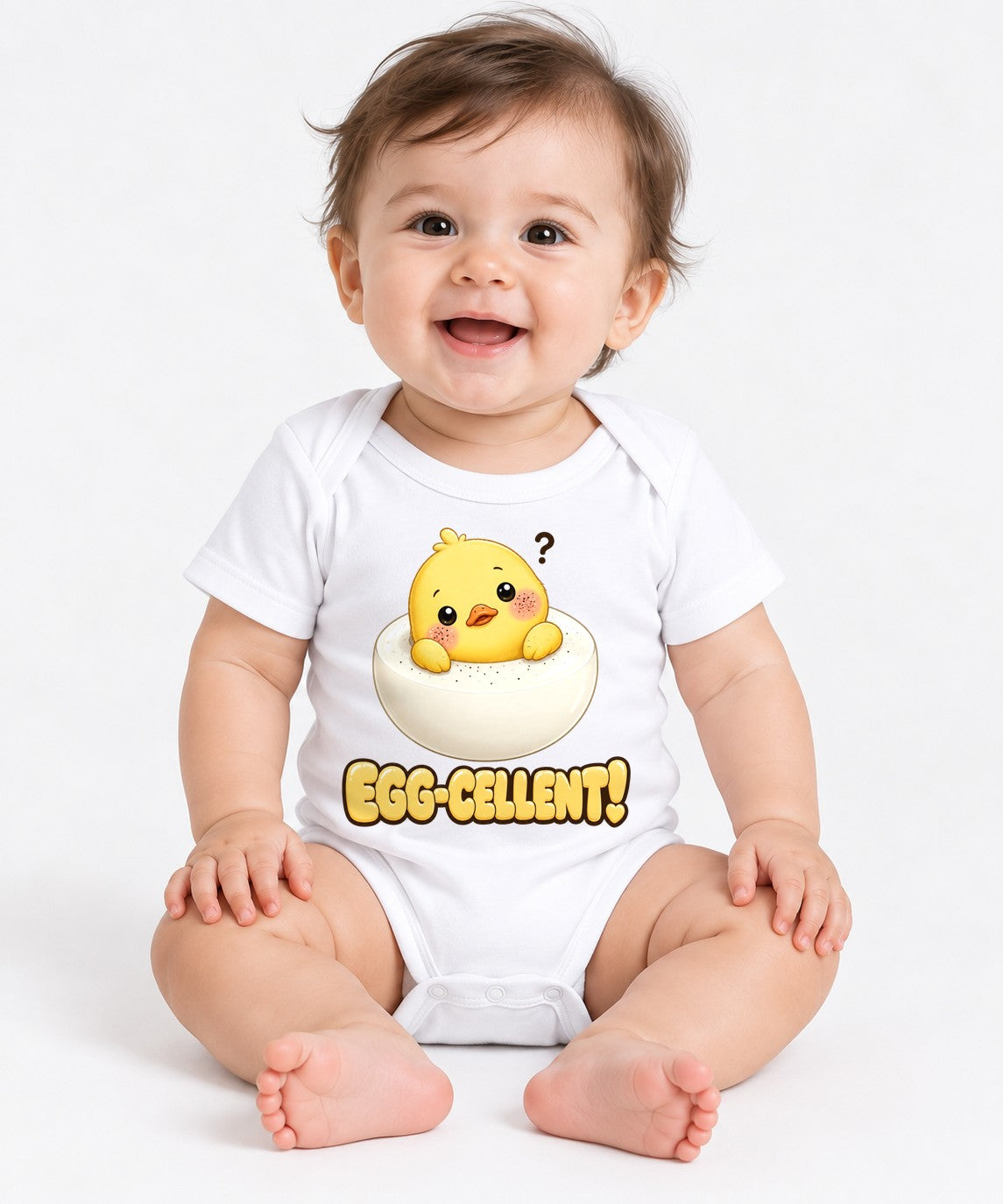 Cute Eggcellent Chick - White