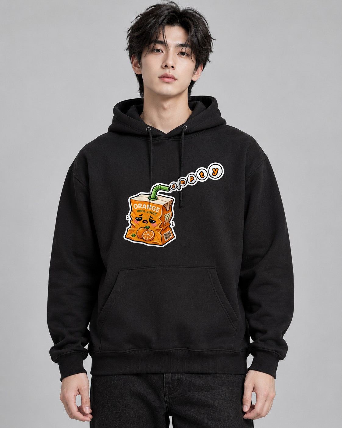 Cute Empty Orange Juice Box Funny So - Black