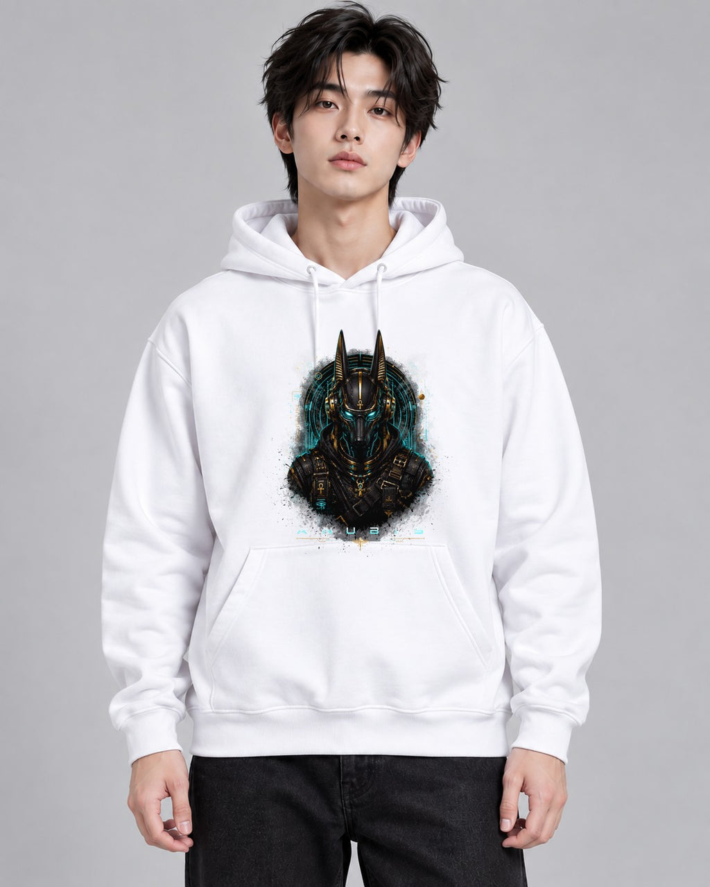 Cyber Anubis Egyptian God Cyberpunk - White