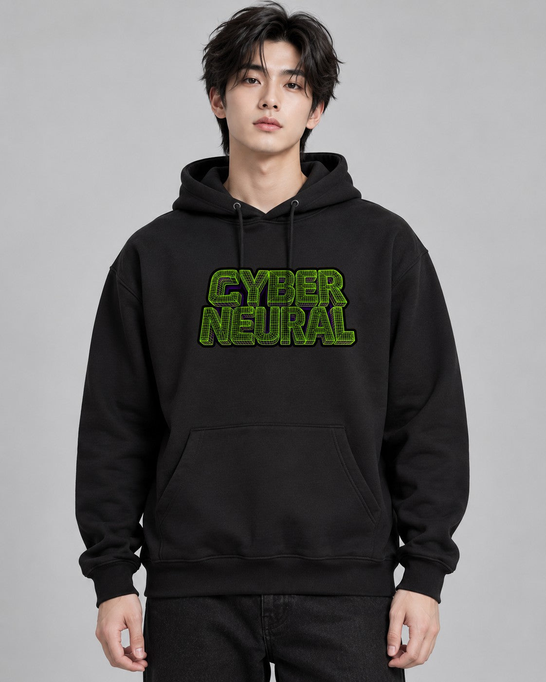 Cyber Neural Wireframe - Black