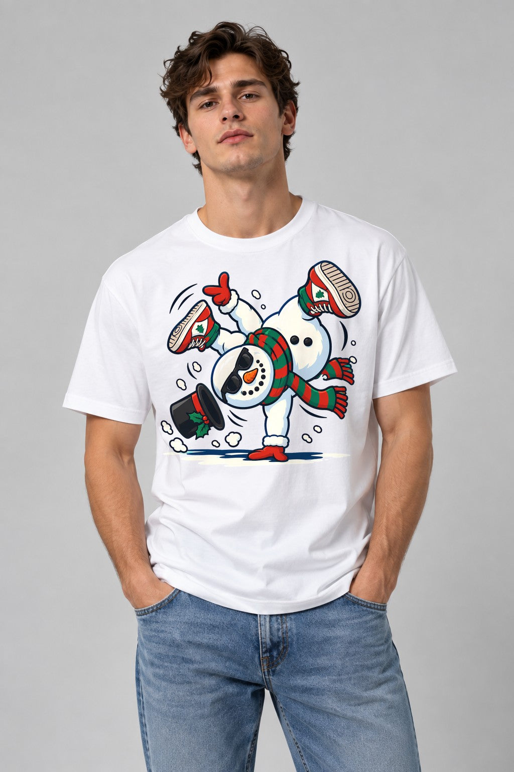 Dancing Snowman - White