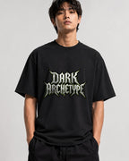Dark Archangel Gothic Metal Lettering Graphic Tee Design - Black