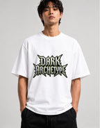 Dark Archangel Gothic Metal Lettering Graphic Tee Design - White
