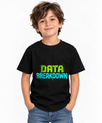 Data Breakdown Pixel Art Retro Gaming Typography Graphic Tee - Black
