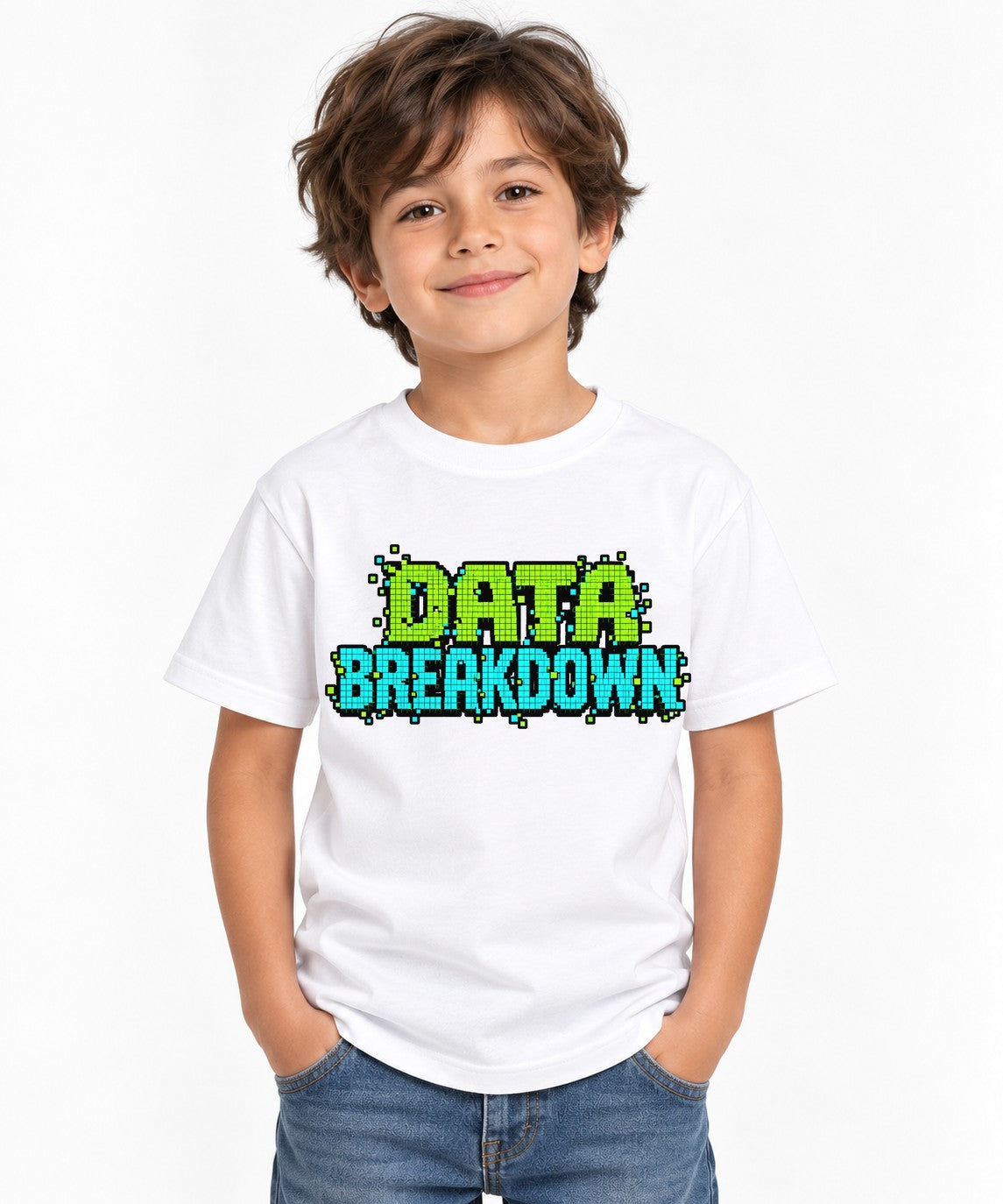 Data Breakdown Pixel - White